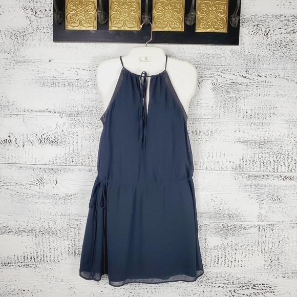 Zara Trafaluc Halter Tie Waist Mini Dress Women’s Size M Minimalist Grunge Chic - Picture 1 of 10